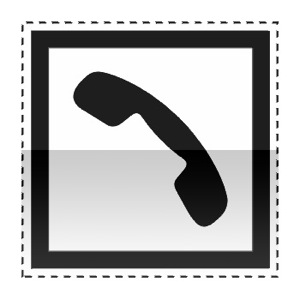 Idéogramme indiquant la présence d'un poste d'appel téléphonique.