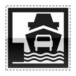 Idéogramme indiquant un embarcadère pour BAC ou car-ferry