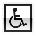 Idéogramme indiquant une installation accessible aux personnes handicapées.