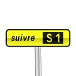 Panneau de direction de signalisation complémentaire d'itinéraire S