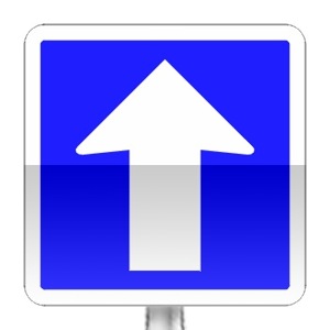 Panneau d'indication de circulation à sens unique