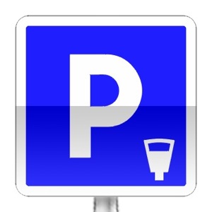 Panneau d'indication de lieu aménagé pour le stationnement payant