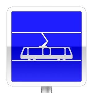 Panneau d'indication d'arrêt de tramways
