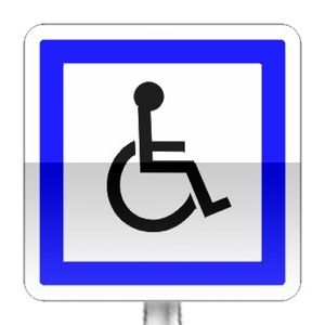 Panneau d'indication d'installation accessibles aux personnes handicapées à mobilité réduite