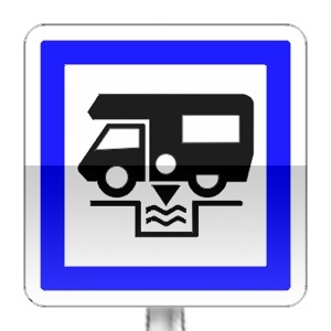 Panneau d'indication de station de vidange pour caravanes, auto-caravanes et cars
