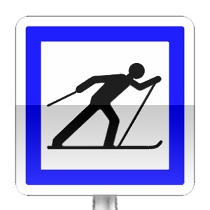 Panneau d'indication de point de départ d'un circuit de ski de fond