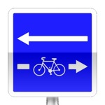 Panneau d'indication de conditions particulières de circulation sur la route ou la voie embranchée