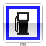 Panneau d'indication d'un poste de distribution de carburant ouvert 7/7j et 24/24h
