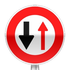 Panneau d'interdiction, Céder le passage aux véhicules venant en sens inverse