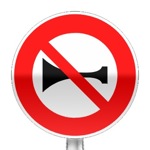 Panneau d'interdiction d'utiliser les signaux sonores