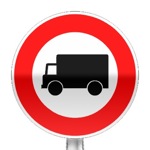 Panneau d'interdiction d'accès aux véhicules affectés au transport de marchandise