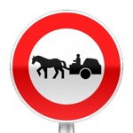 Panneau d'interdiction d'accès aux véhicules à traction animale