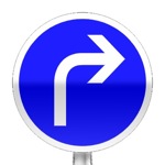 Panneau de direction obligation à la prochaine intersection : à droite