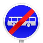 Panneau de fin d'obligation, fin de voie réservée aux véhicules des services réguliers de transport en commun