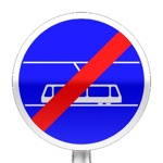 Panneau de fin d'obligation, fin de voie réservée aux tramways