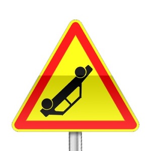 Panneau signalisation temporaire, accident