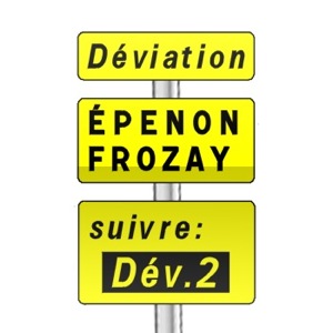 Panneau signalisation temporaire, signalisation complémentaire d'un itinéraire de déviation
