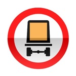 Symbole de signalisation avancée d’une direction interdite aux véhicules transportant des marchandises dangereuses
