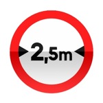 Symbole de signalisation avancée d’une direction interdite aux véhicules dont la largeur, chargement compris, est supérieure au nombre indiqué