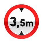 Symbole de signalisation avancée d’une direction interdite aux véhicules dont la hauteur, chargement compris, est supérieure au nombre indiqué