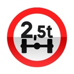 Symbole de signalisation avancée d’une direction interdite aux véhicules pesant sur un essieu plus que le nombre indiqué