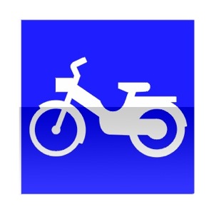 Symbole de direction conseillée aux cyclomoteurs